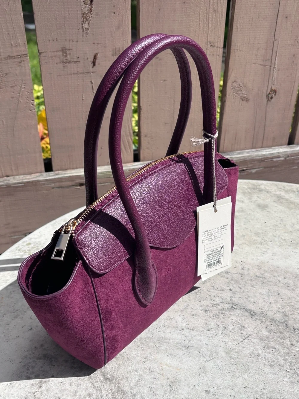 🎉NWT🎉 Elegant Burgundy Winged Satchel Handbag with Top Handles